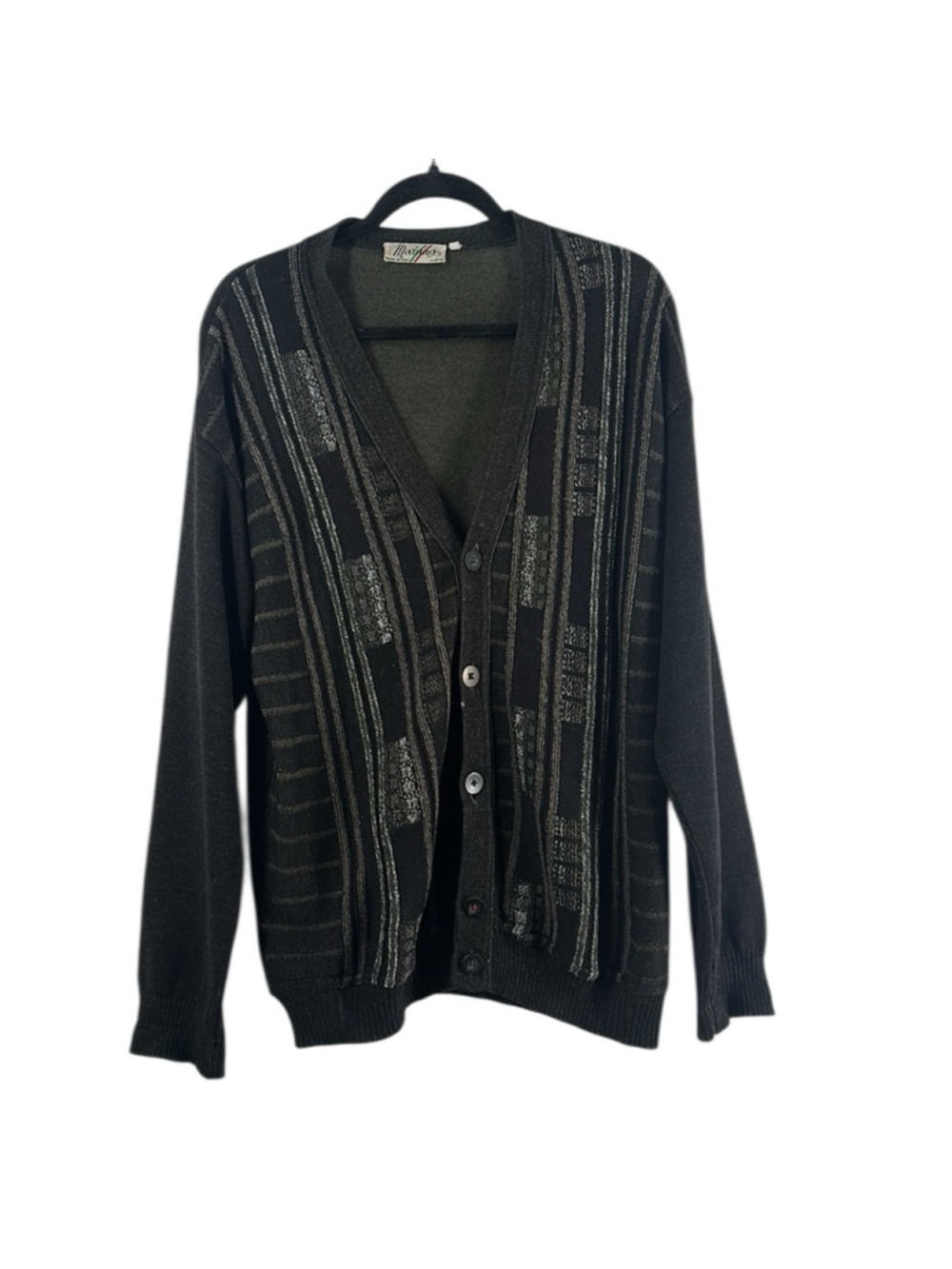 Vintage cardigan 3D knit sweater made in Italy sz Lg